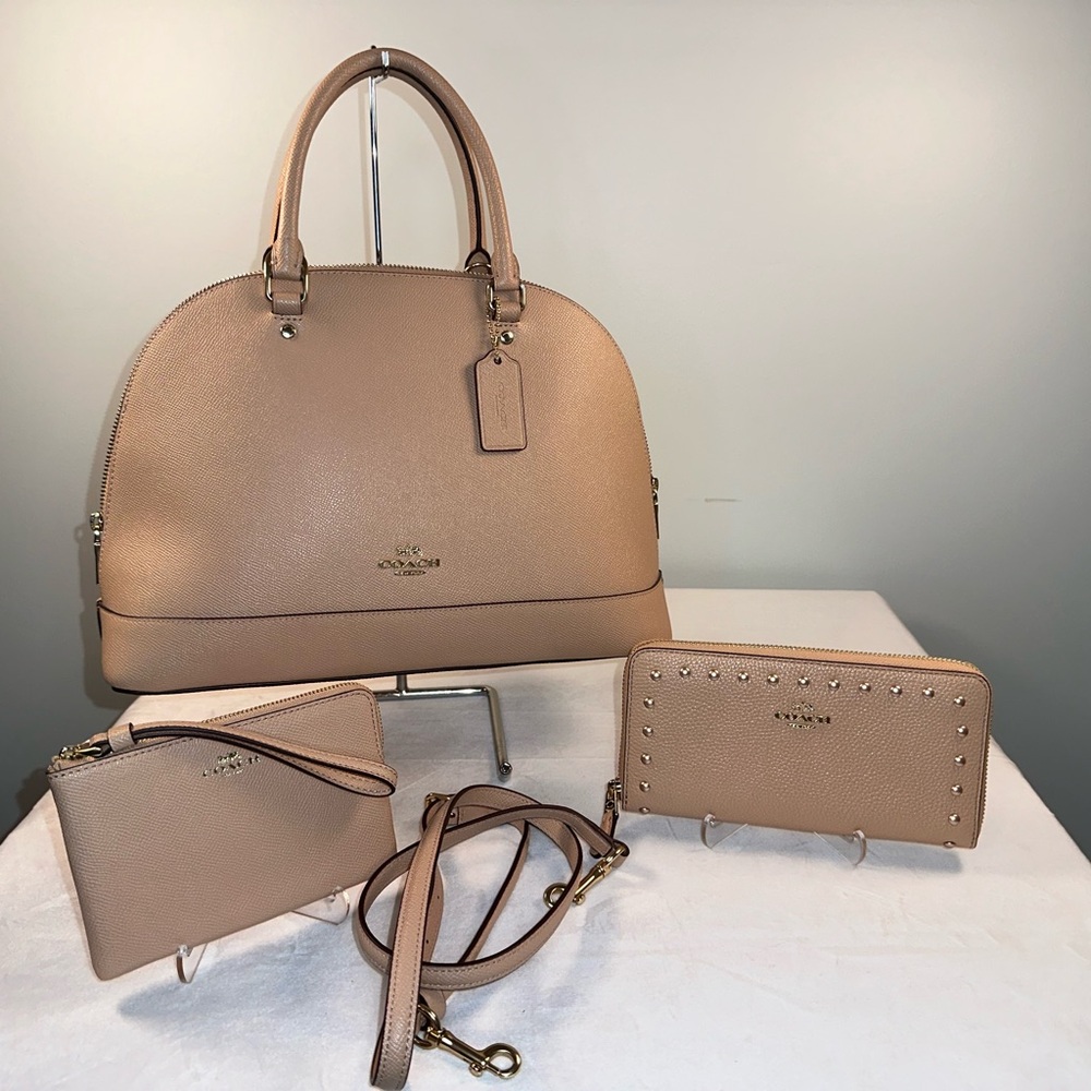 Coach Sierra Satchel, wristlet and Wallet Set - Nude pink